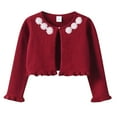 thumbnail image 2 of Girls Uniform Shirts Girls' Sweaters Toddler Girls Cardigan Sweater Bolero Shrug Baby Kids Knit Long Sleeve Crop Tops Button Closure Jacket 9-10 Years, 2 of 5