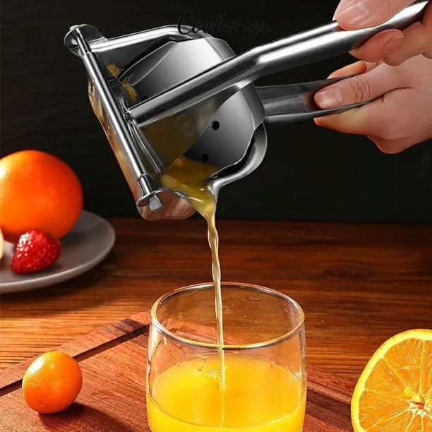 Exprimidor de limón de acero inoxidable, exprimidor manual de cítricos, lima, naranja, exprimidor de frutas, mango ergonómico resistente, ahorro de mano de obra, prensa de jugo de gran capac