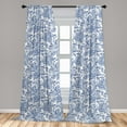 thumbnail image 5 of Ambesonne Rose Curtains, Vintage Monochromatic Flower, Pair of 28"x63", Dark Violet White, 5 of 5