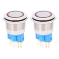 thumbnail image 1 of Interruptor de botón Jadeshay 2 piezas AC220V 22 mm Inoxidable 6 pines IP65, 1 of 8