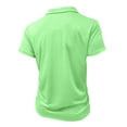 thumbnail image 5 of Zipper Polo Shirt Mens Casual Short Sleeve Polo T Shirt Classic Fit Shirts Fluorescent Green L, 5 of 6