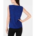 thumbnail image 2 of Jm Collection Petite Sequined Jacquard Shell (Bright Saphire, PM), 2 of 5