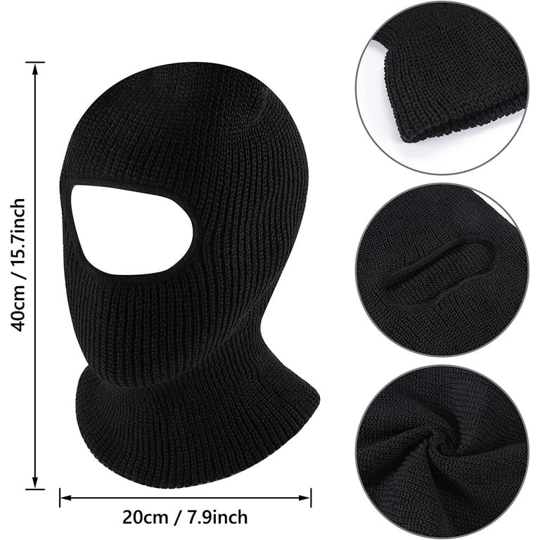 2 Pieces 2-Hole Ski Mask Knitted Full Face Cover Winter Balaclava