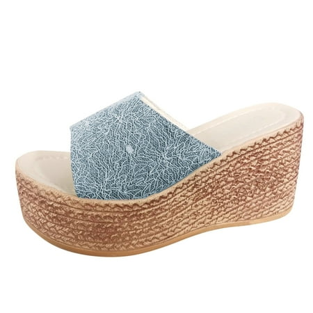 

ZIZOCWA Women Minimalist Shoes Clear Wedges For Women Knot Wedges Fashion Roman Womens Toe Open Beach Sandals Slippers Shoes Women S Wedges Woven Wedges Shoes For Women