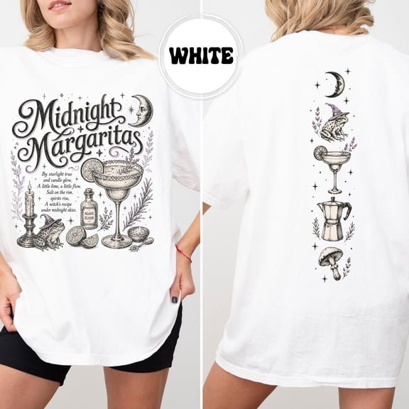 Midnight Margaritas Shirt, Witchy Halloween Movie Inspired Tee, Spooky Season Graphic T-Shirt, Retro Fall Witch Aesthetic Gift