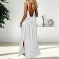 thumbnail image 5 of longantii Women Maxi Dress Casual Sleeveless Backless Cami Dress Spaghetti Strap Summer Beach Vacation Loose Flowy Long Sundress White XL, 5 of 6