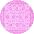 thumbnail image 1 of Ahgly Company Indoor Round Oriental Purple Traditional Area Rugs, 6' Round, 1 of 4