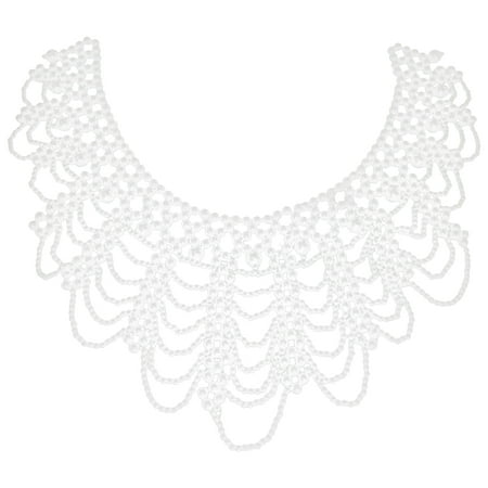 Lady False Collar Beaded Lightweight Portable Exquisite Durable Solid Color High-end Imitation Pearl Hollow Out False Collar Wedding Jewelry