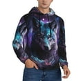 Kuilepa Purple Sky Wolf Print Hoodies Pullover Hooded Sweatshirt