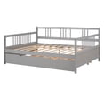 thumbnail image 5 of Pinovk Full Size Daybed Wood Bed with Twin Size Trundle,Gray, 5 of 11