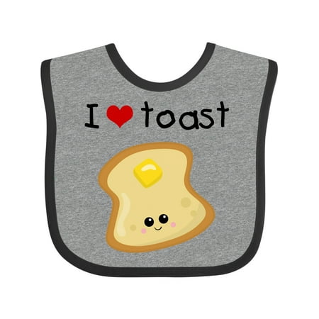

Inktastic I Love Toast Gift Baby Boy or Baby Girl Bib
