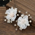 thumbnail image 4 of 2 piezas de broches de zapatos de flores de perlas Hugo pinzas para zapatos, 4 of 6