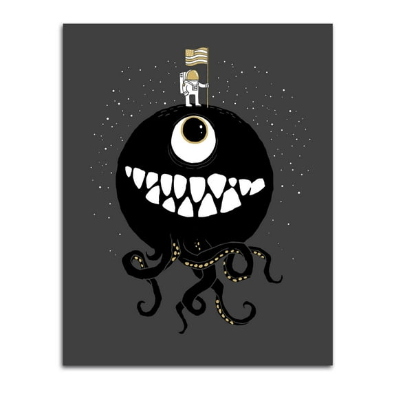 Gango Home Decor Vertical Space Oddity by Michael Buxton (Printed on Paper); One 16x20in Fine Art Paper Giclee Print