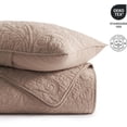 thumbnail image 4 of EVERGRACE 100% Cotton Paisley Quilt Set, King Size 3 Piece Set – Prewashed Lightweight Bedspread with 2 Shams, Soft & Breathable Matelasse Coverlet for All-Season Comfort, Dusty Brick, 4 of 7