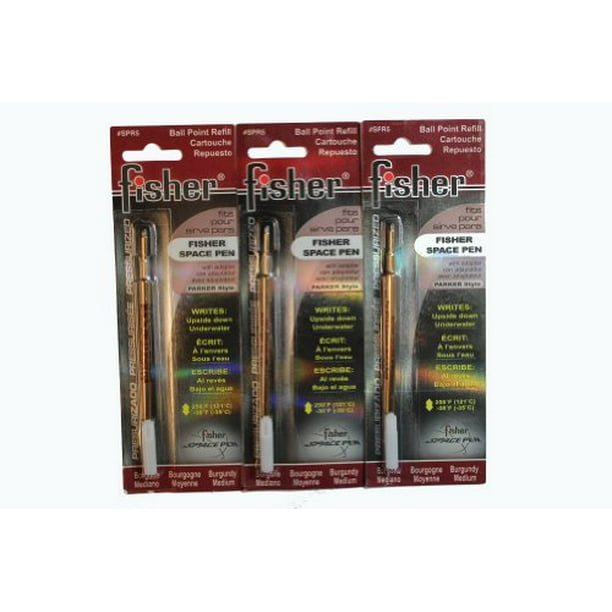 3 Pack Fisher Space Pen Burgundy Ink Refills SPR5 Medium Tip Walmart