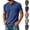 Blue, variant on HAJWOH Mens Henley Shirts Crewneck Washed Casual Short Sleeve Stylish Vintage T-Shirts with Pockets