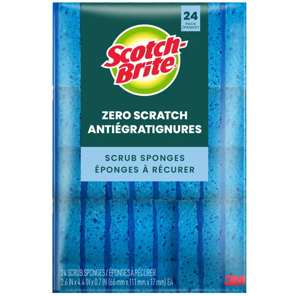 Scotch Brite Zero Scratch Sponges, 24 pack