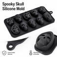 thumbnail image 2 of Skull Silicone Mold with 10 Cavity Non-Stick Design, Black Silicone, for Baking, Ice Making, and Resin Crafts, 2 of 6