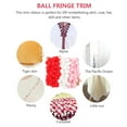thumbnail image 4 of Tassel Pom Ribbon Trim Pompom Sofa Cushion Fringe Polyester White Lace Curtains, 4 of 6