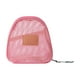 thumbnail image 2 of Bolsa cosmética portátil de malla para viaje | Organizador transparente pequeño para maquillaje, cepillos, accesorios | Poliéster, cierre de cremallera, ligera | 14x13x7cm | Blanco, marrón, rosa, 2 of 7