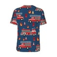thumbnail image 2 of Daiia Fire Truck 1 Mens Baseball Jersey Button Down Shirts Short Sleeve Sports Uniforms-X-Large, 2 of 9