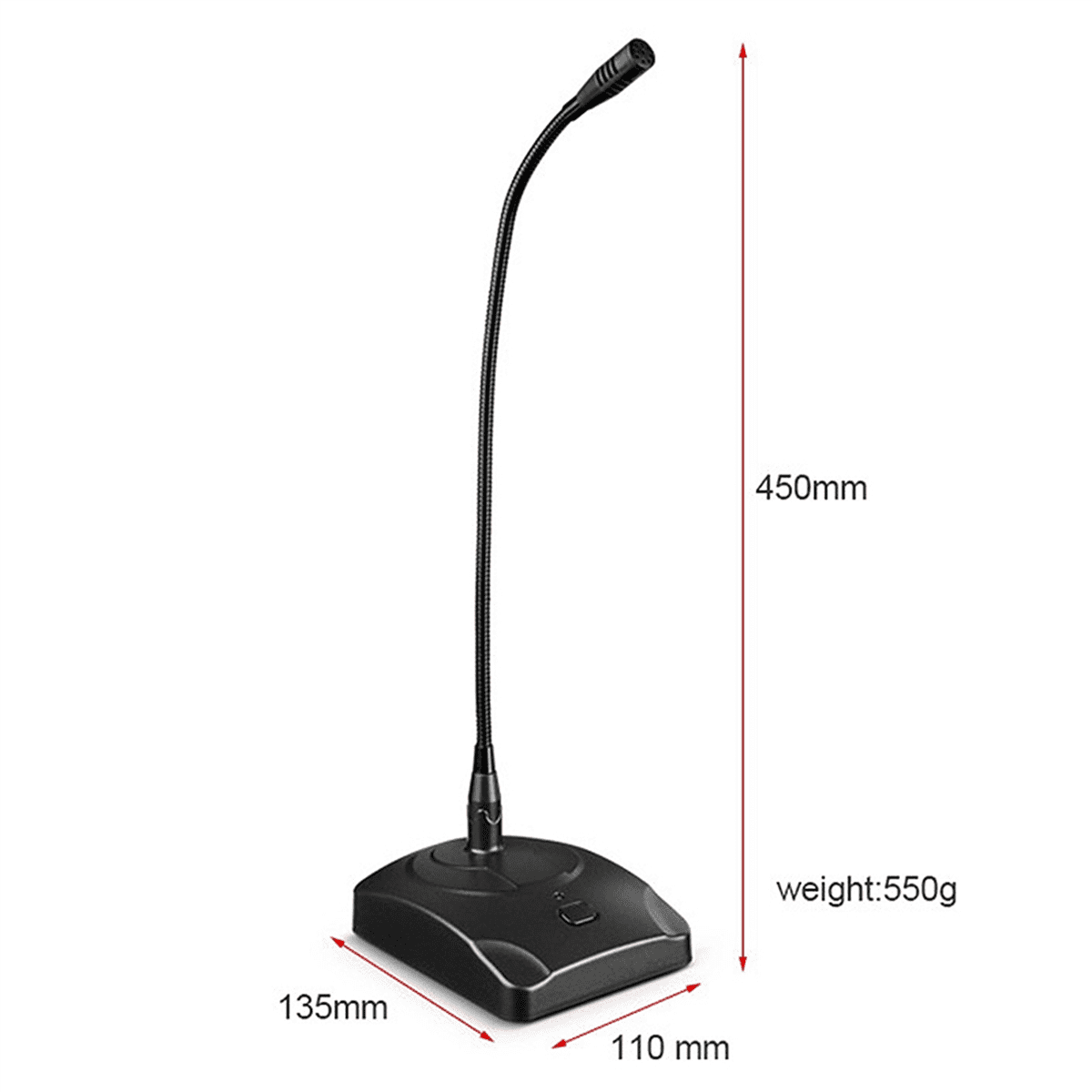 4X QR-501 Wired Conference Microphone, Office Meeting Gooseneck Recording Microphone Condenser Microphone,4* conference microphone 4* audio cable 4* windproof sponge cover,Black