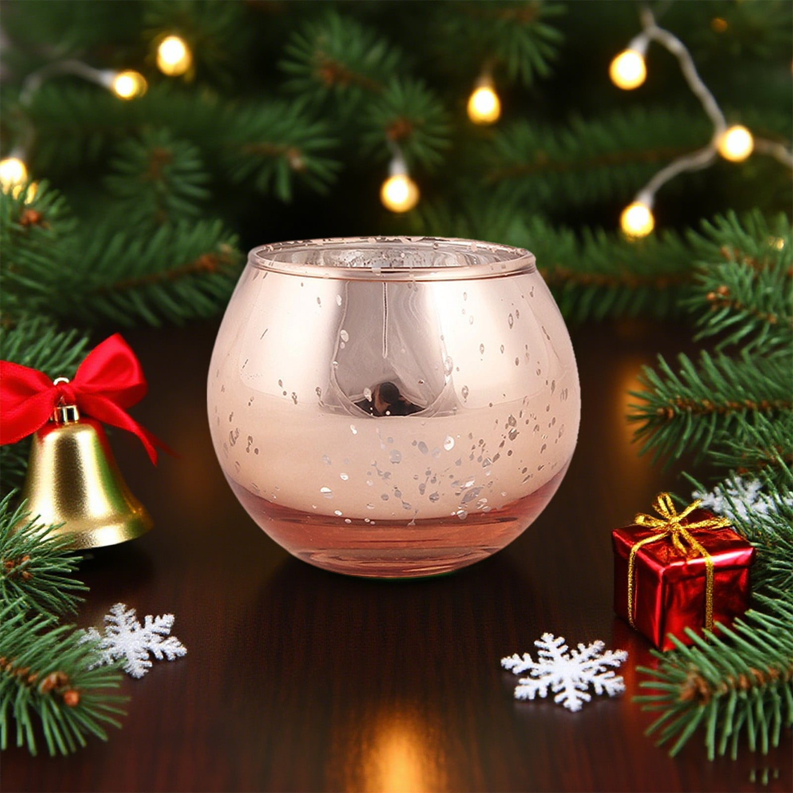 Christmas Decorations 2pcs Spherical Glass Candle Holders Transparent Aromatherapy Candle Cups for Candlelight Dinner Holiday Gift Home Party Decor 2025 Trend Collection