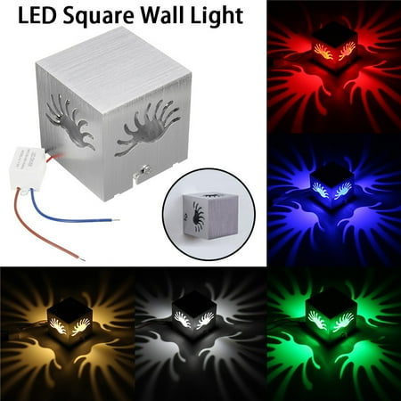 Indoor Porch Decorating Cube indoor light Lamp LED Square Sconce Wall Light Decor Lighting Fixture Porch Walkway ()