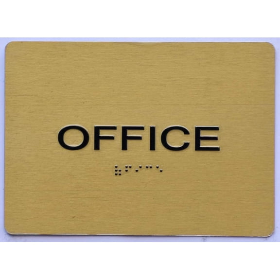 Office Sign- Gold(Aluminium, Gold/Black,Size 5x7) The Sensation line