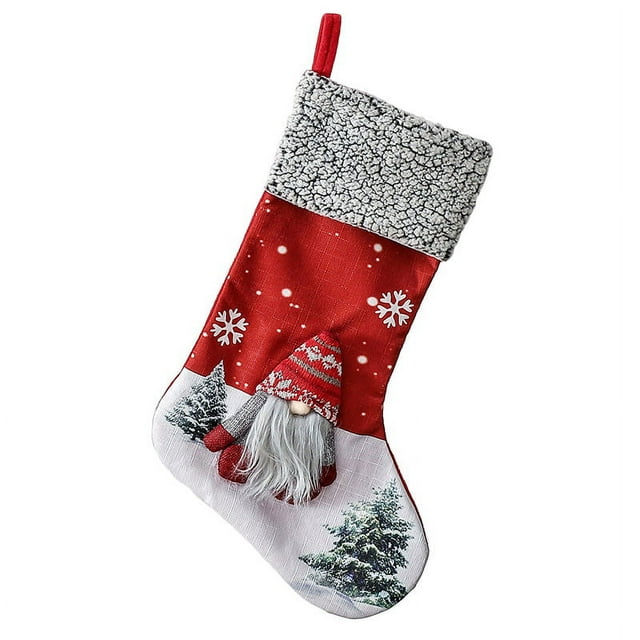 pieza, modelo de anciano rojo, suministros de decoración navideña, muñeco sin rostro, calcetines, bolsa de regalo, árbol de Navidad, bolsa de regalo colgante para anciano