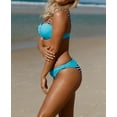 thumbnail image 4 of Women's Striped Blue Padded Gather Push-up Bikini Set, 4 of 8