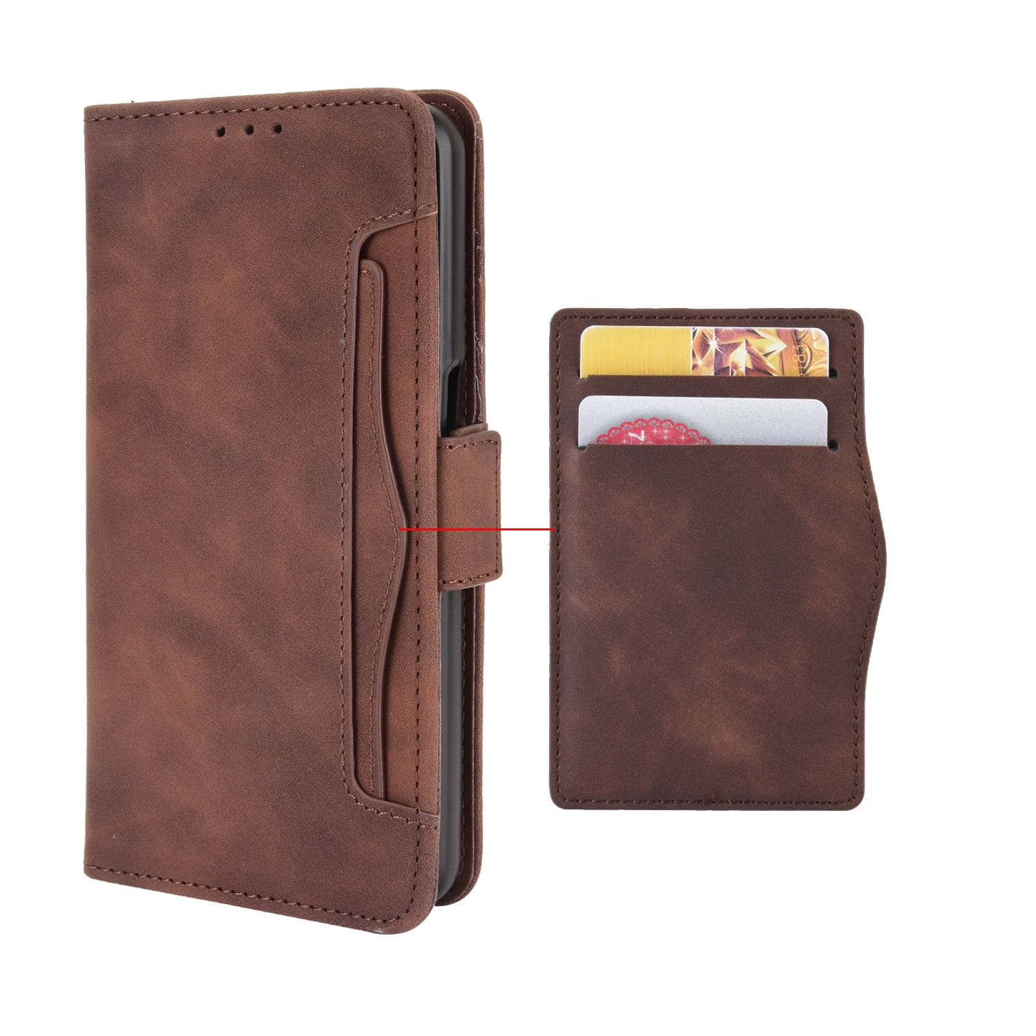 Multifunctional Flip Phone Leather Case For T-Mobile Revvl 8 Pro 7 6 T Phone Pro Retro Wallet Cards Slot Anti-fall Cover