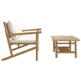 thumbnail image 2 of vidaXL 2 Piece Garden Lounge Set with Cream White Cushions Bamboo, 2 of 5