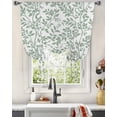 thumbnail image 3 of Green Botanical Tie Up Curtains for Window, Vintage Leaf Pastoral Rustic Thermal Insulted Balloon Shade Adjustable Rod Pocket Curtains Valance Panels for Kitchen Bathroom Café 42 x 63, 3 of 7