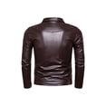 thumbnail image 3 of Txlixc Chaqueta de manga larga con solapa de color sólido para hombres con cremallera y hebilla Txlixc moda, 3 of 7