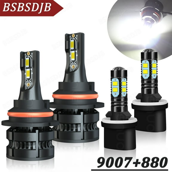 For Dodge Dakota 1998 1999 2000 Combo 9007 LED Headlight   880 Fog Light Bulbs