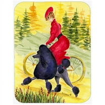 Carolines Treasures  Poodle Glass Cutting Board- Large