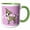 Green/White, variant on 3drose, Cute Italian Greyhound Fawn Tan Purple Pawprint Background, 11oz Two-tone Black Mug