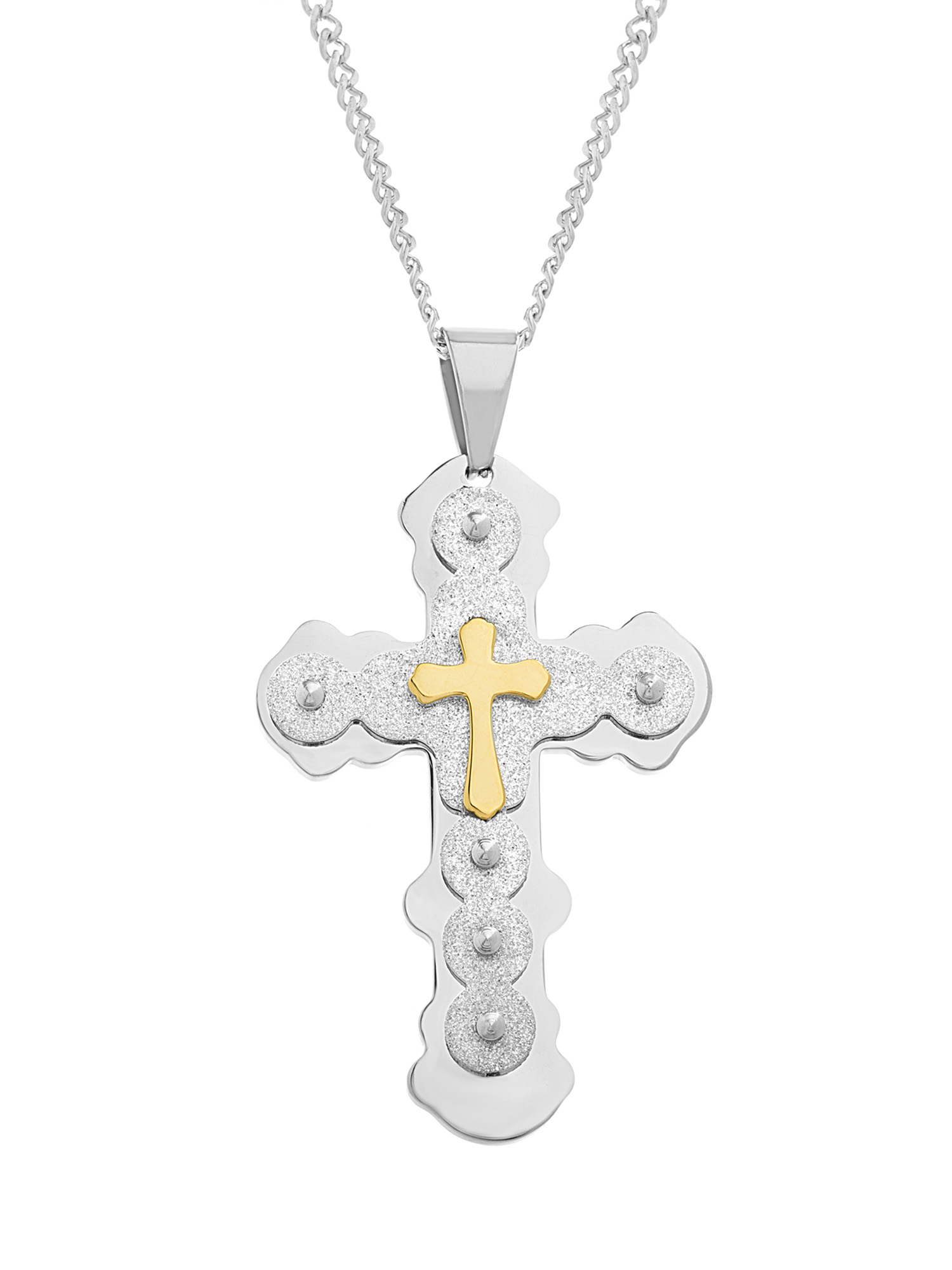 Brooklyn Exchange TwoTone Stainless Steel Men's TripleLayered Cross