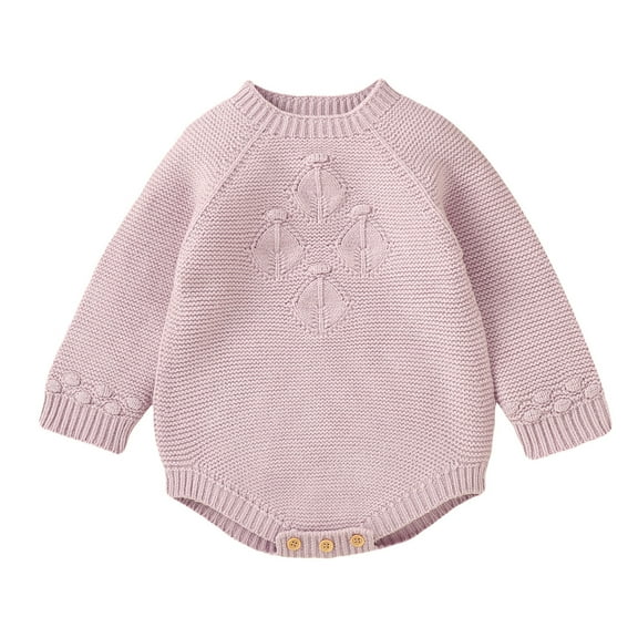 Sngxgn Baby Boy Romper Long Sleeve Jumpsuit Outfit Striped Ribbed Clothes for Boys(Pink,86)