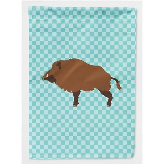 Caroline's Treasures BB8110GF Wild Boar Pig Blue Check Flag Garden Size , Small, multicolor