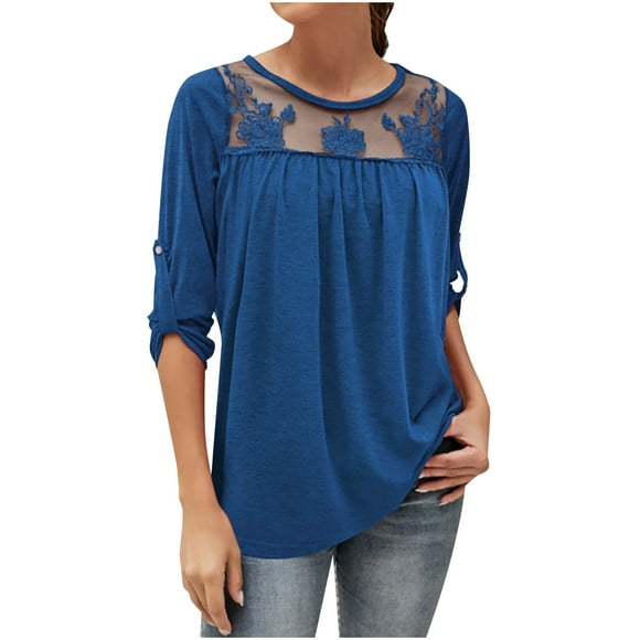 Womens Three Quarter Sleeve Tops