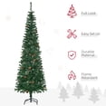 thumbnail image 4 of HOMCOM 6.5' Artificial Slim Christmas Tree Holiday Home Décor Pine Cones, 4 of 10