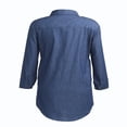 thumbnail image 3 of Robe en Jean Bleu Denim pour Femmes avec Poches, Boutons, Chemise à Manches Longues, Coupe Ample, Mini Robes, 3 of 6
