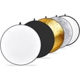 thumbnail image 1 of 43 Inch/110CM Light Reflector Diffuser 5 in 1 Collapsible Multi Disc with Bag-Translucent,Silver,Gold,White and Black for Lighting Outdoor, 1 of 5