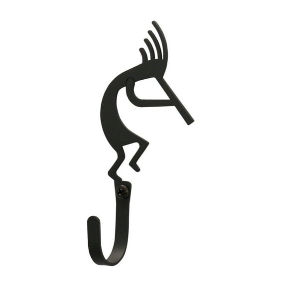 Village Wrought Iron WH-56-S Kokopelli Wall Hook Small - Black