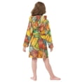 thumbnail image 7 of FORMRS Niños Bathrobe Unisex Hooded Robe Soft Plush Pajamas Sleepwear, Size 4-6T, Retro Autumn Leaves, 7 of 7
