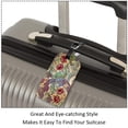 thumbnail image 3 of Square 2Pack PU Leather Vintage Ethnic Boho Floral Cruise Luggage Tag with Privacy Cover and Name ID Tag for Travel Handbags Backpacks Luggage Tags, 3 of 6