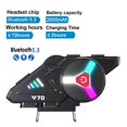 thumbnail image 2 of Y70 Motorcycle Bluetooth Helmet Headset V5.3 RGB Colorful Lights Earphone IPX6 Waterproof Support Connecting 2 Phones, 2 of 5