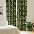 thumbnail image 2 of Ambesonne Fashion Window Curtains, Retro Lines and Dots Art, Each 28" W x 63" L, Lime Green and Charcoal Grey, 2 of 4